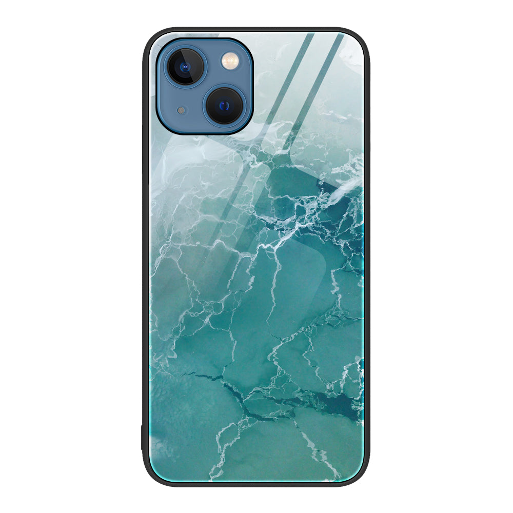 Marble Pattern Cover for iPhone 15 Plus Tempered Glass PC TPU Shockproof Case Marble Pattern Cover for iPhone 15 Plus Tempered Glass PC TPU Shockproof Case